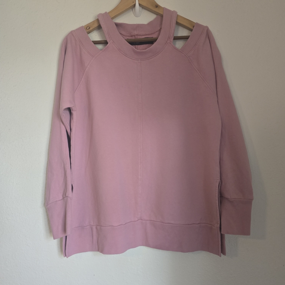 Elegant Pink Cold Shoulder Sweatshirt